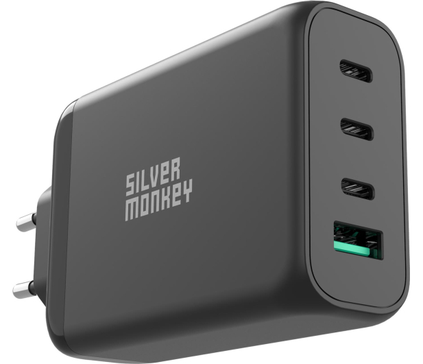 Silver Monkey OUTLET - Ładowarka sieciowa GaN 130W USB-C PD + USB 3.0 QC B - 1535316 - zdjęcie 3